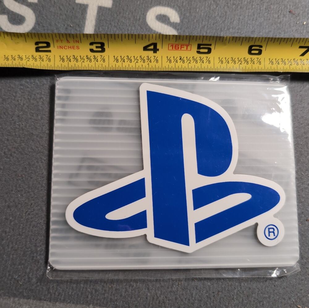Official Sony PlayStation Blue Logo Sticker Decal Gaming Promo Vintage Copyright